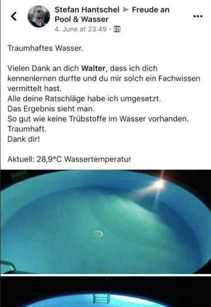 Facebook Testimonial Stefan Hantschel - traumhaftes Wasser